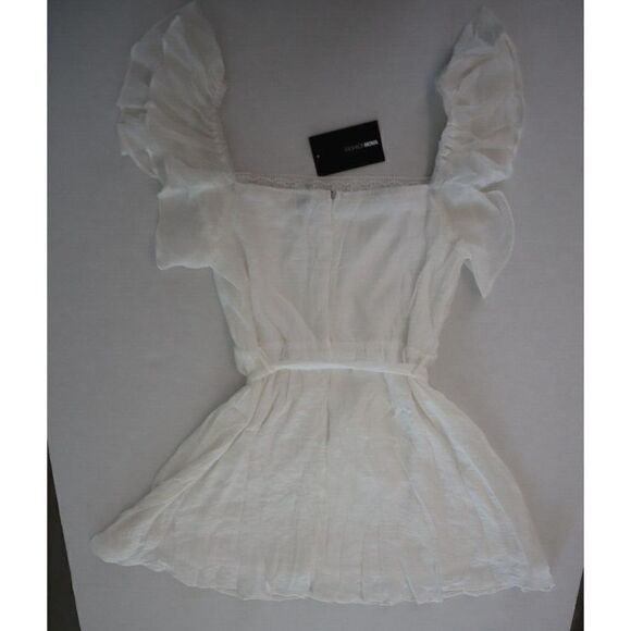 Fashion Nova FE22F048 Women's Sz L White Lace Detail Shannon Mini Dress - Picture 9 of 14